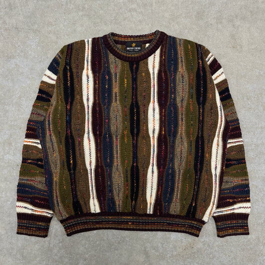 (L) Vintage British Corner 3D Knit Sweater