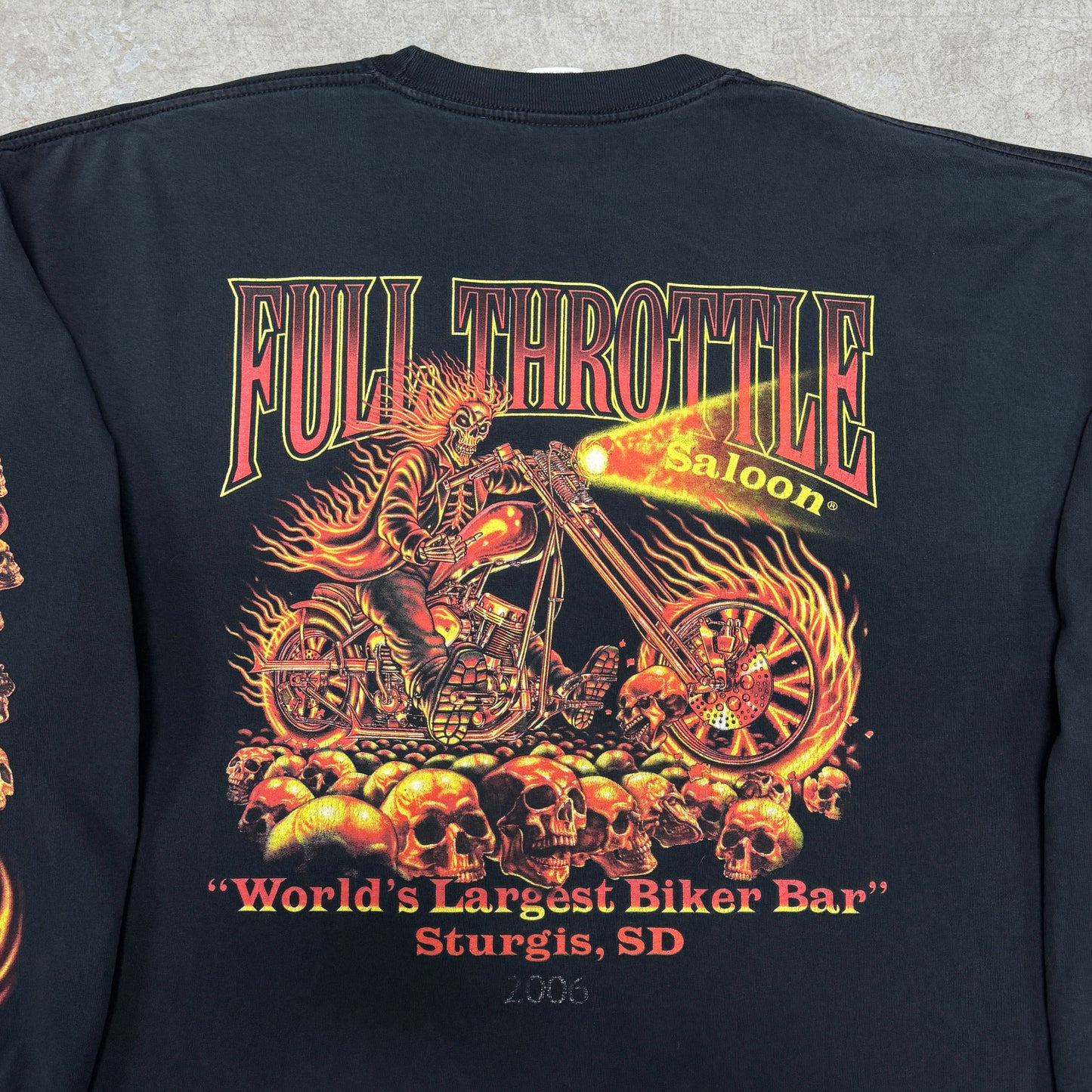 (3XL) 2006 Full Throttle Saloon Flame Skull Longsleeve