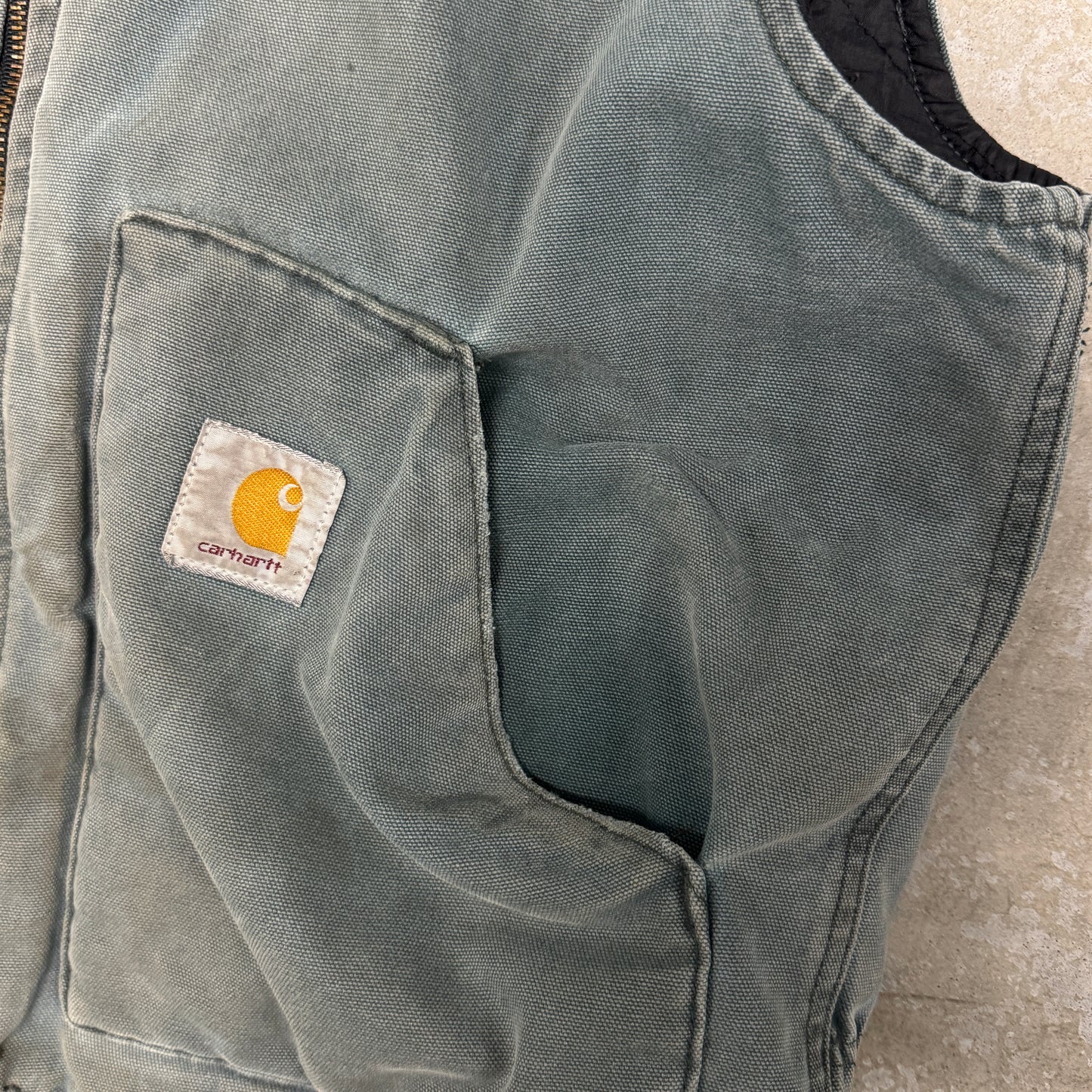 (L) 90s Carhartt Vest Faded Green
