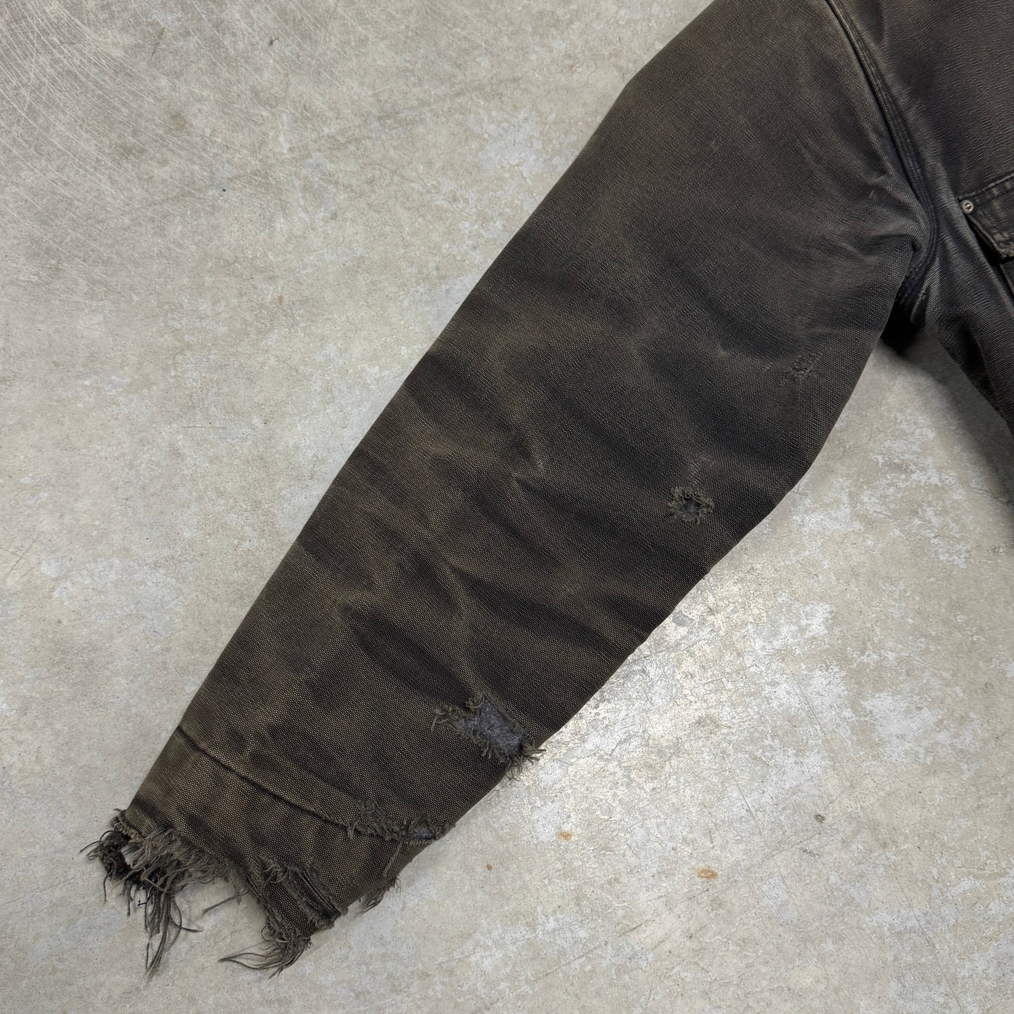 (L) Vintage Carhartt Chore Jacket Faded Black