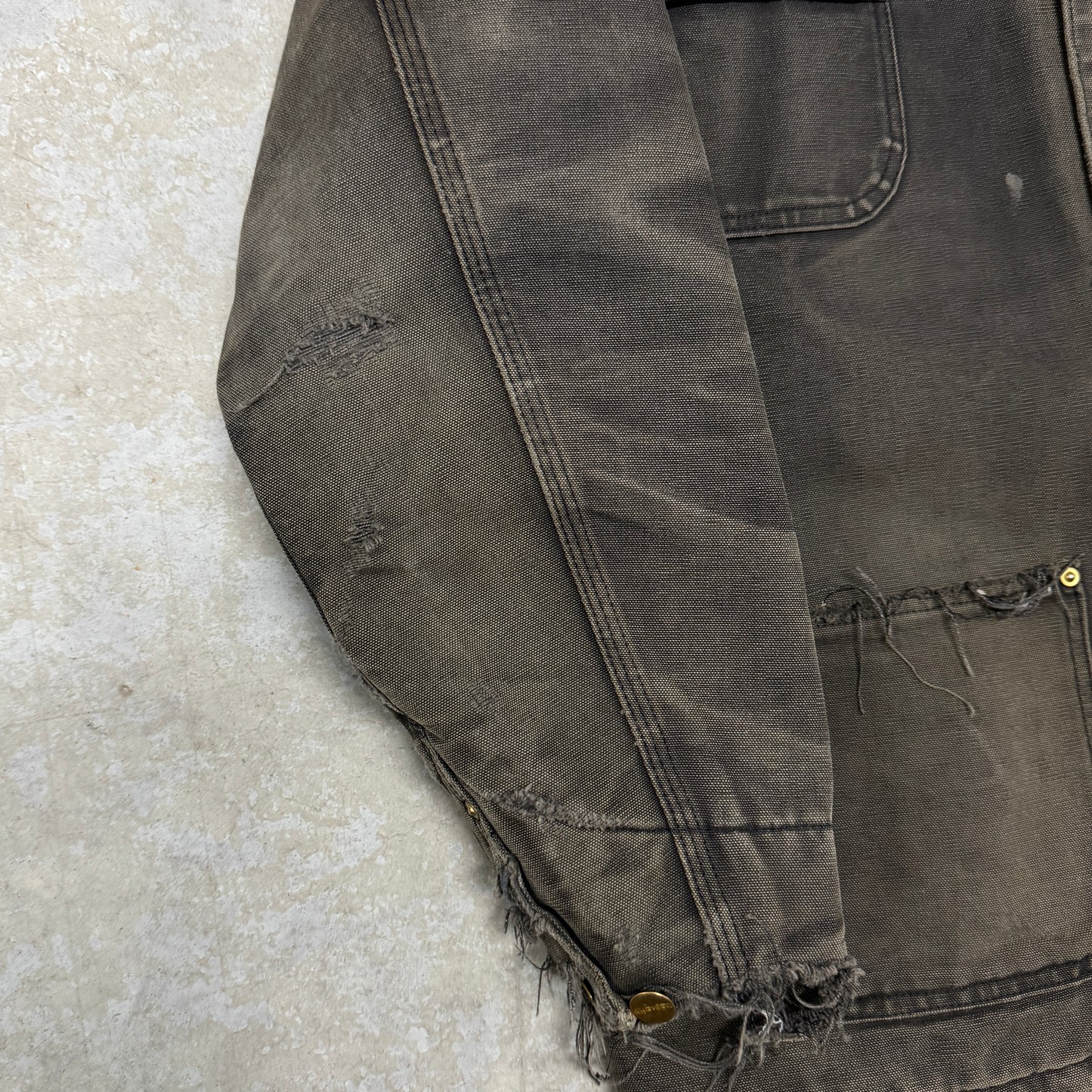 (L) Vintage Carhartt Chore Jacket Faded Black