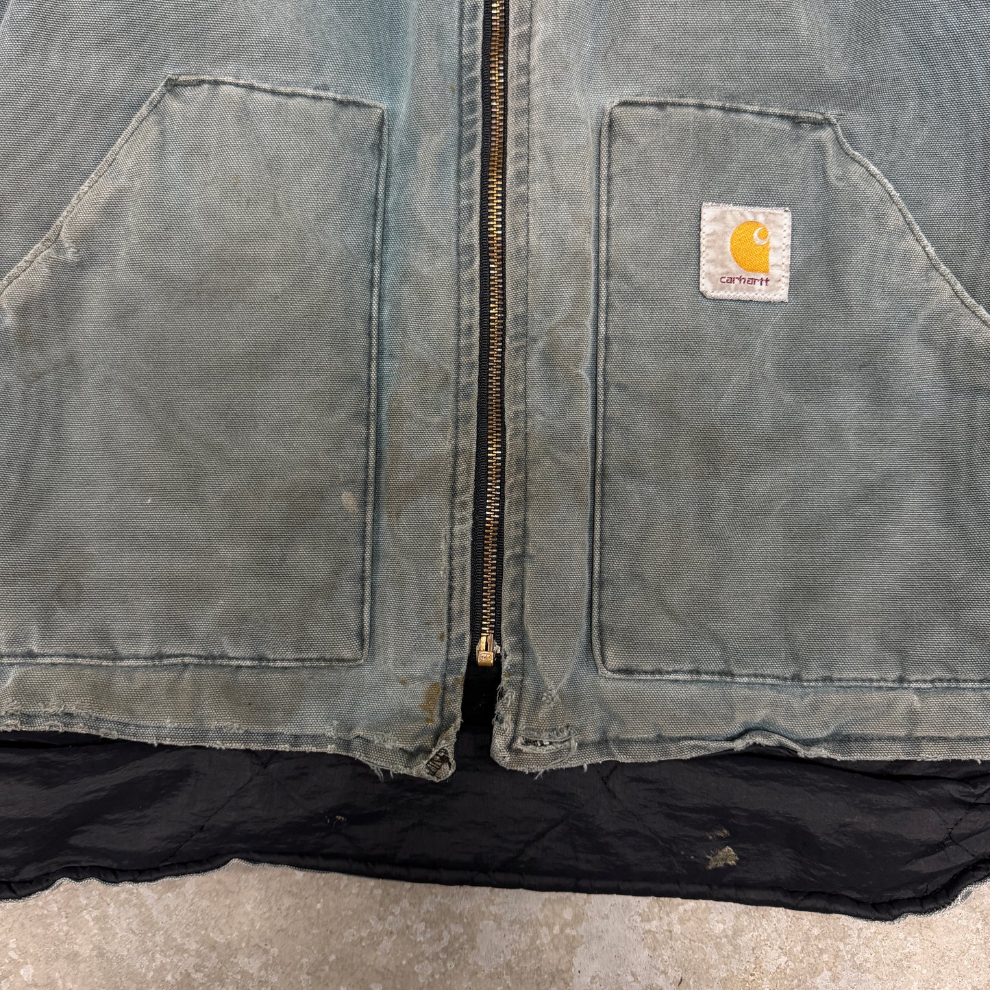 (L) 90s Carhartt Vest Faded Green