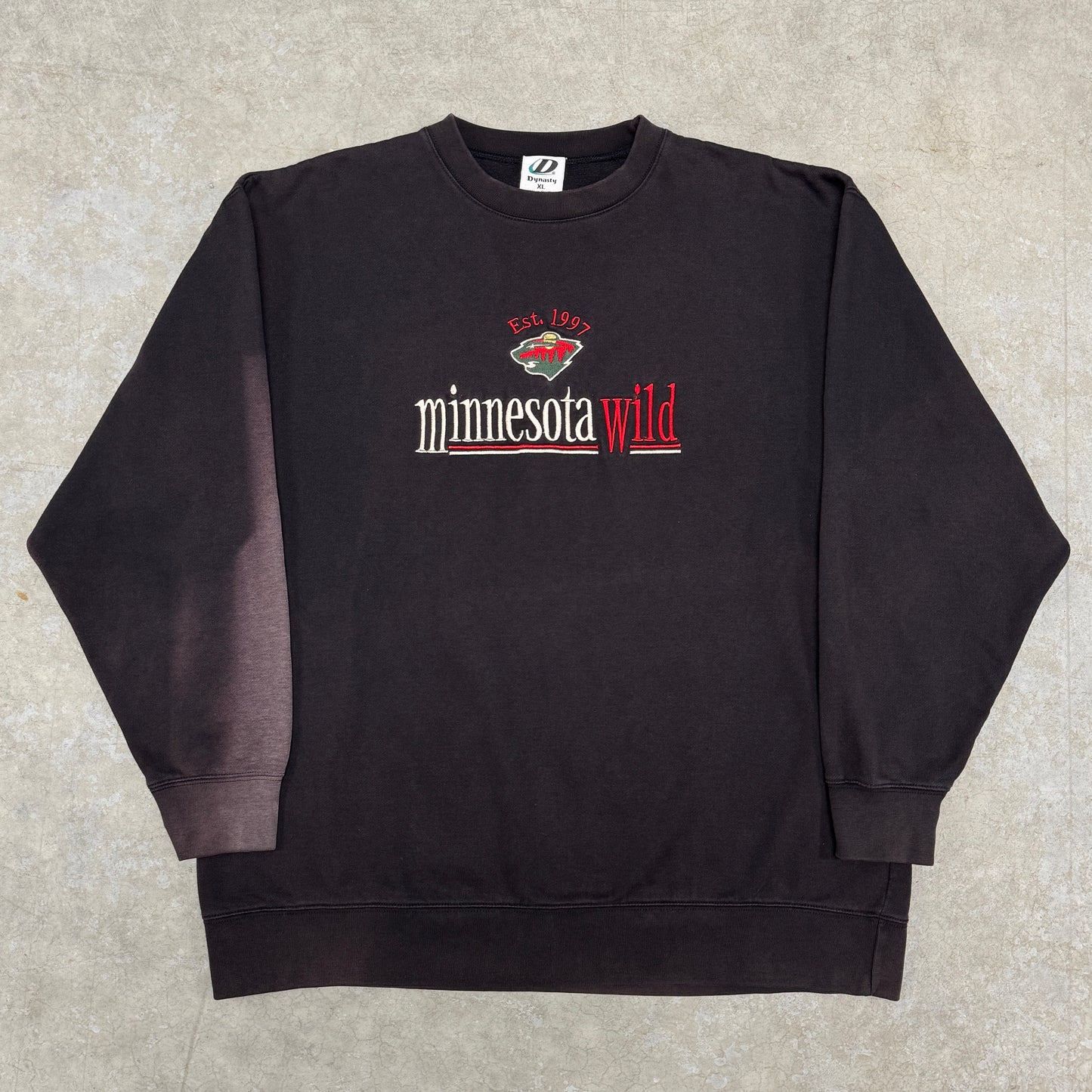 (XL) Vintage Minnesota Wild Faded Crewneck