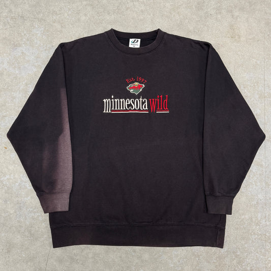 (XL) Vintage Minnesota Wild Faded Crewneck