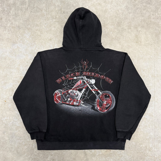 (M) Vintage Black Widow American Chopper Hoodie