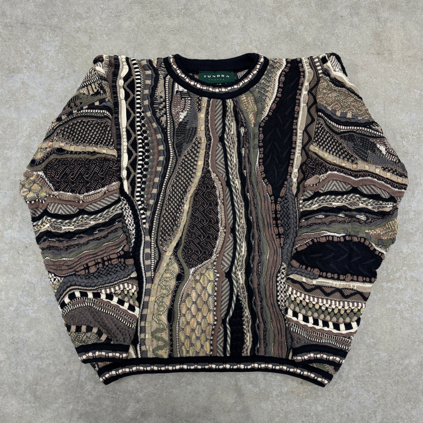 (XL) Vintage Tundra 3D Knit Heavyweight Sweater