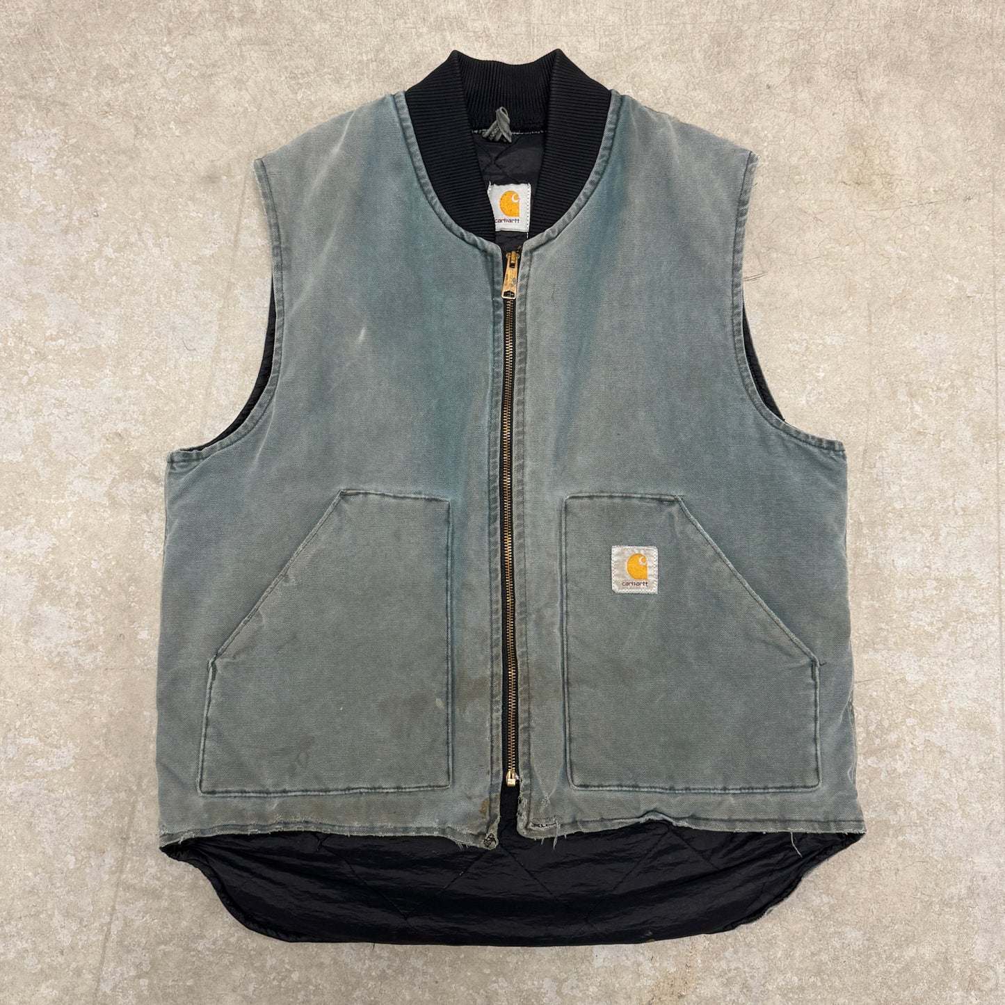 (L) 90s Carhartt Vest Faded Green