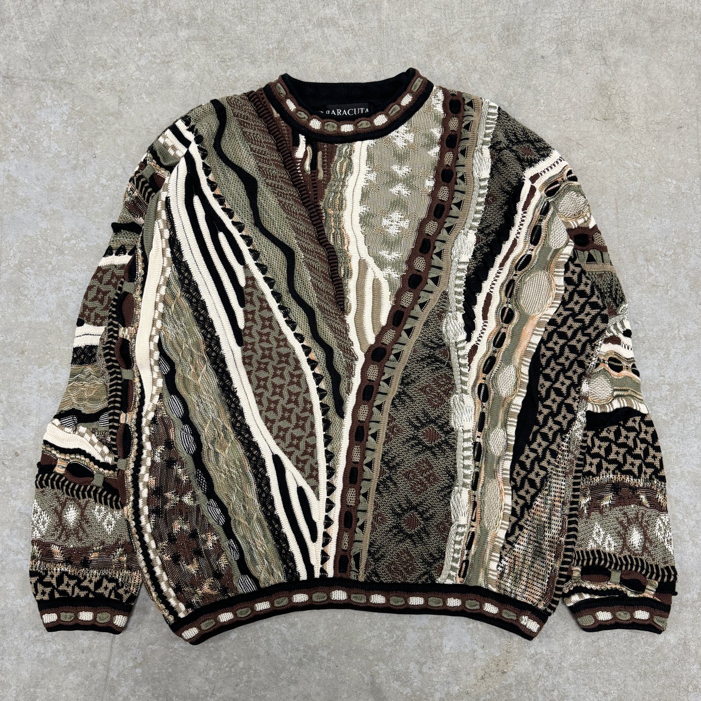 (L) Vintage Tundra Baracuta 3D Knit Sweater