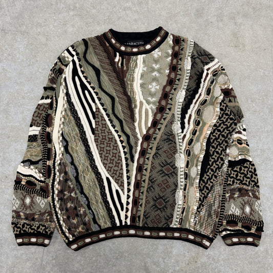 (L) Vintage Tundra Baracuta 3D Knit Sweater