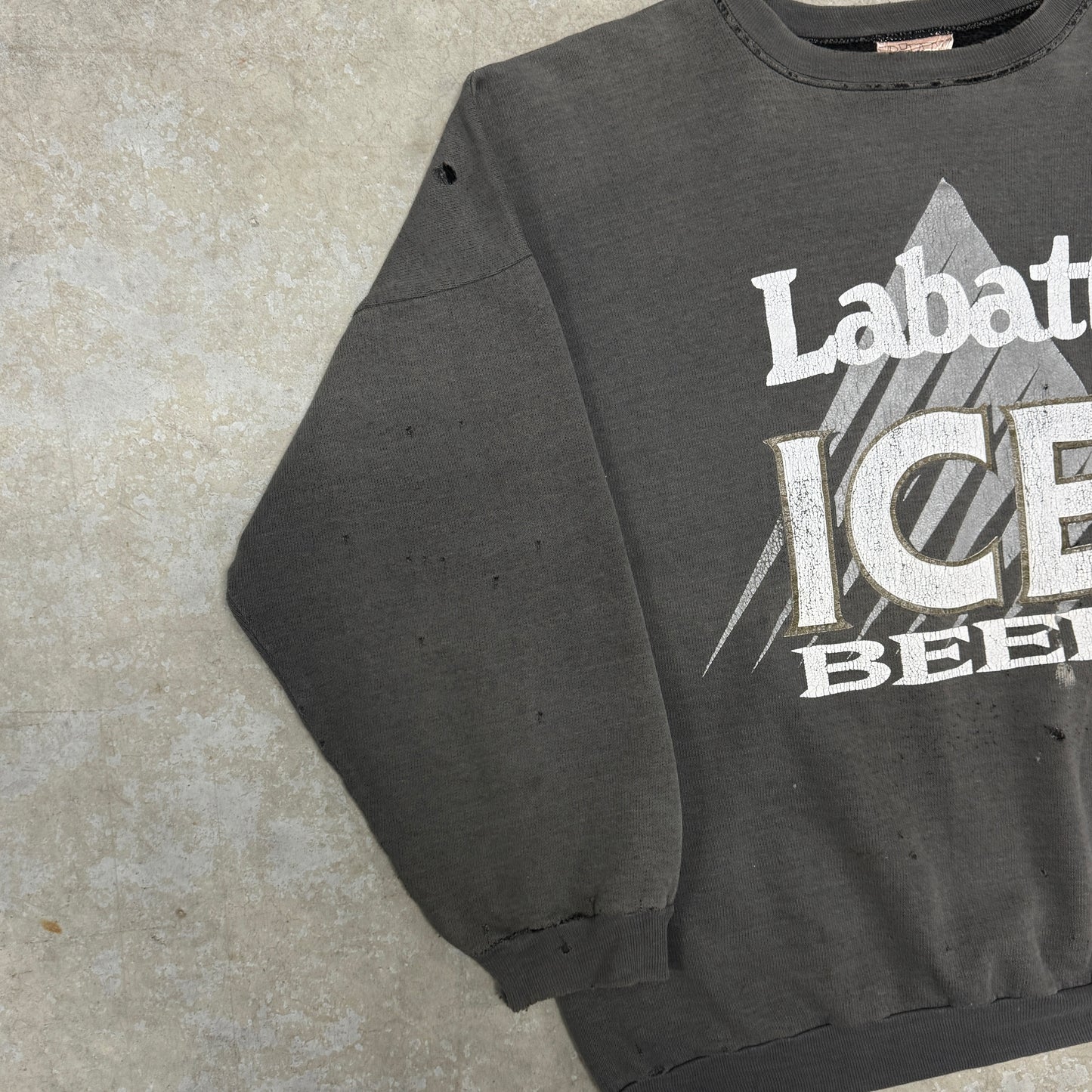 (L) 90s Labatt ICE Beer Crewneck Faded Distressed