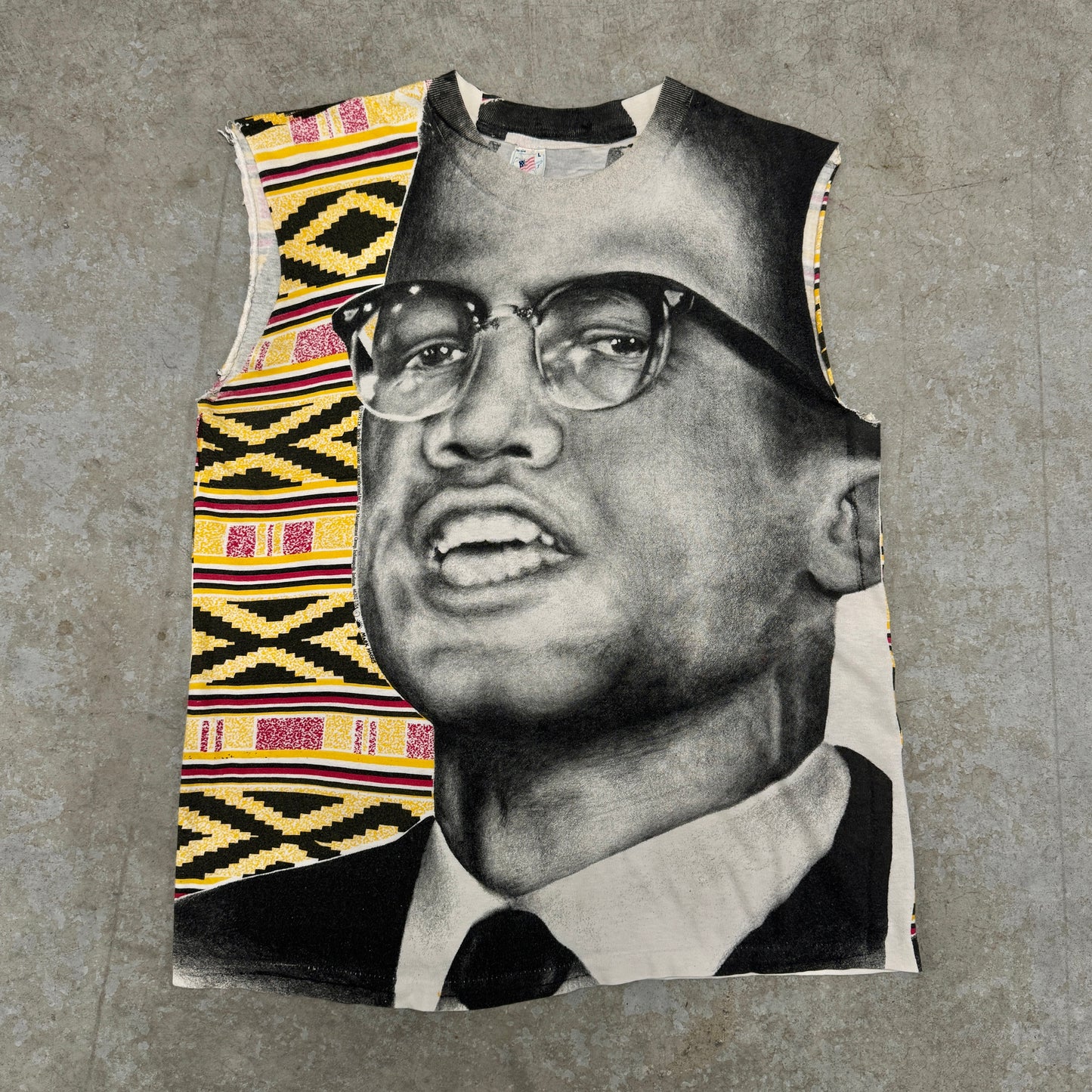(L) Vintage Malcom X All Over Print Shirt