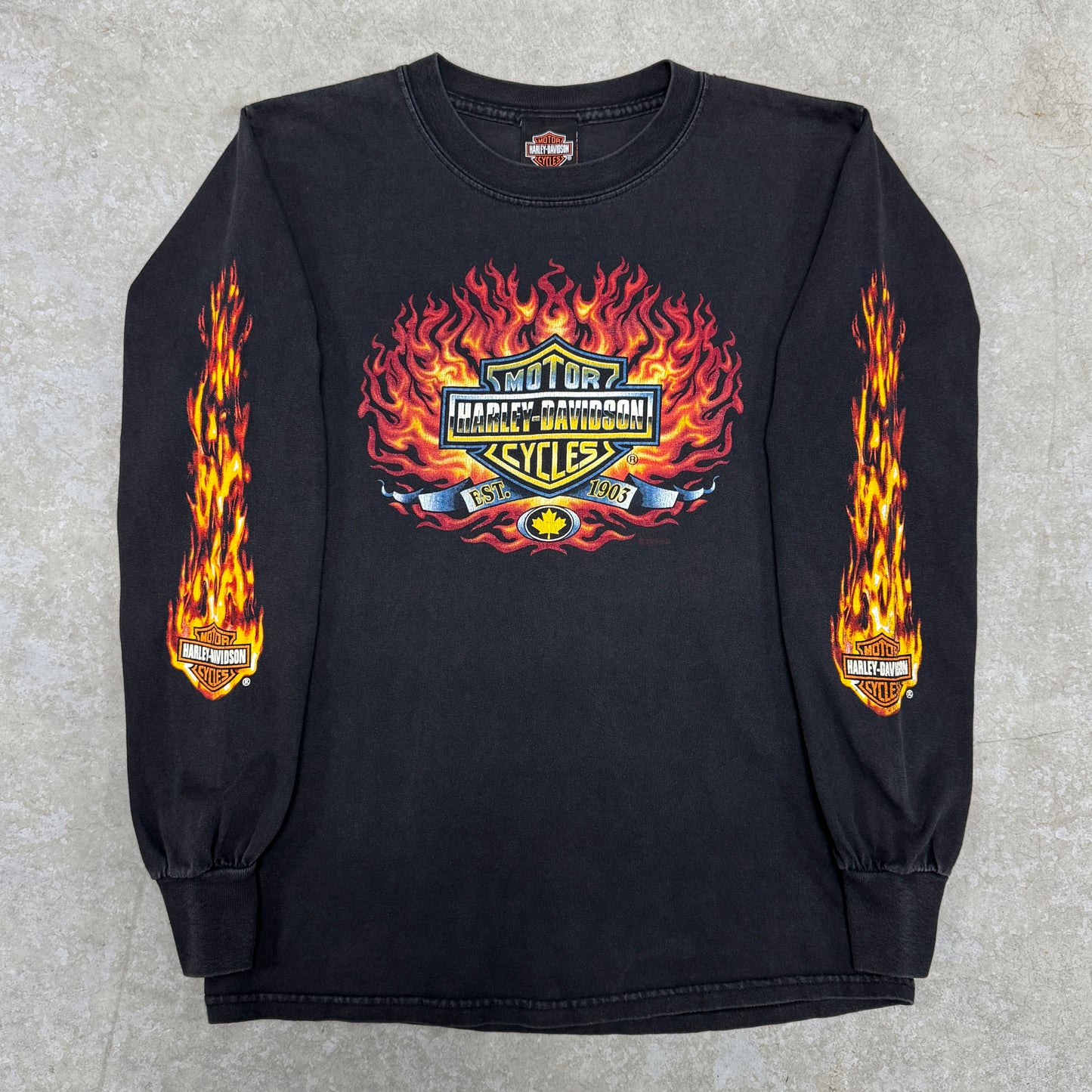 (S) 2002 Harley Davidson Flame Longsleeve
