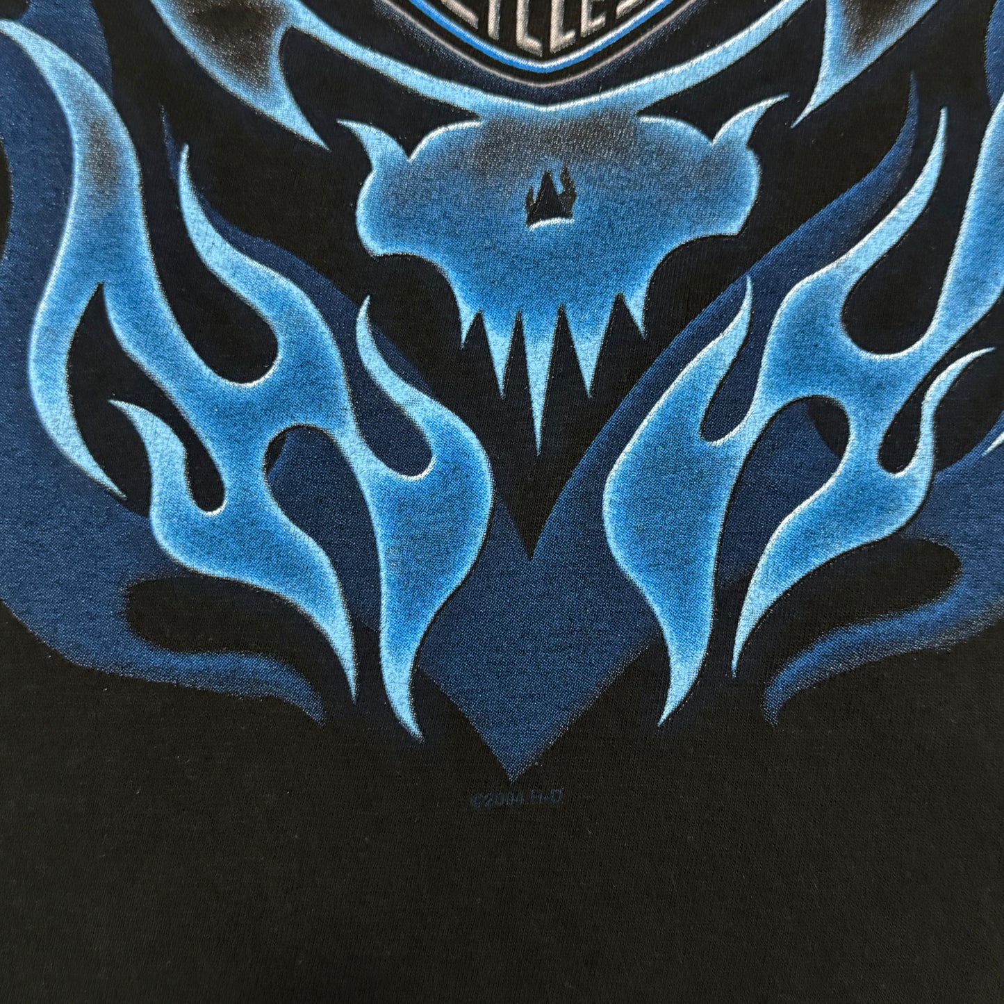 (L) Vintage Harley Davidson Blue Flame Longsleeve