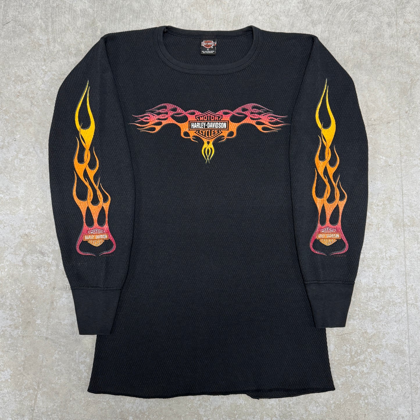 (L) 90s Harley Davidson Flame Thermal Longsleeve