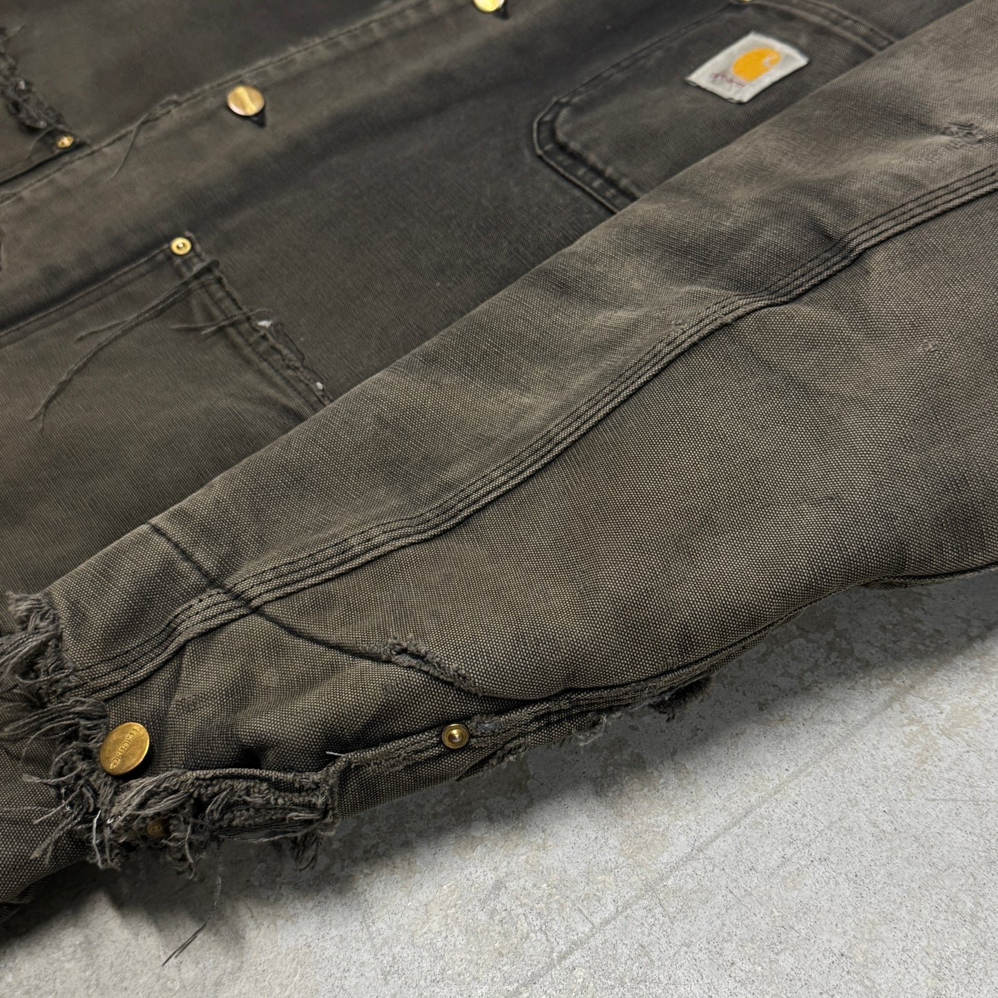 (L) Vintage Carhartt Chore Jacket Faded Black