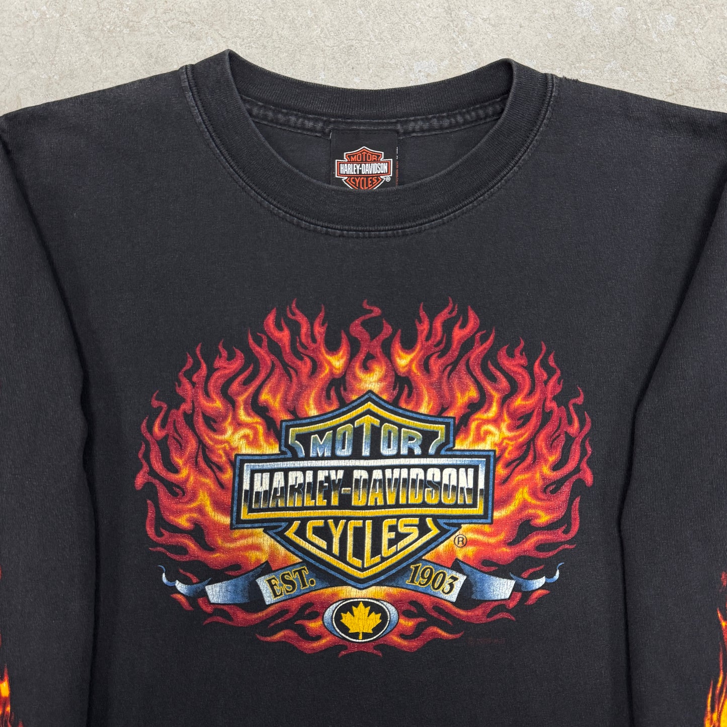 (S) 2002 Harley Davidson Flame Longsleeve