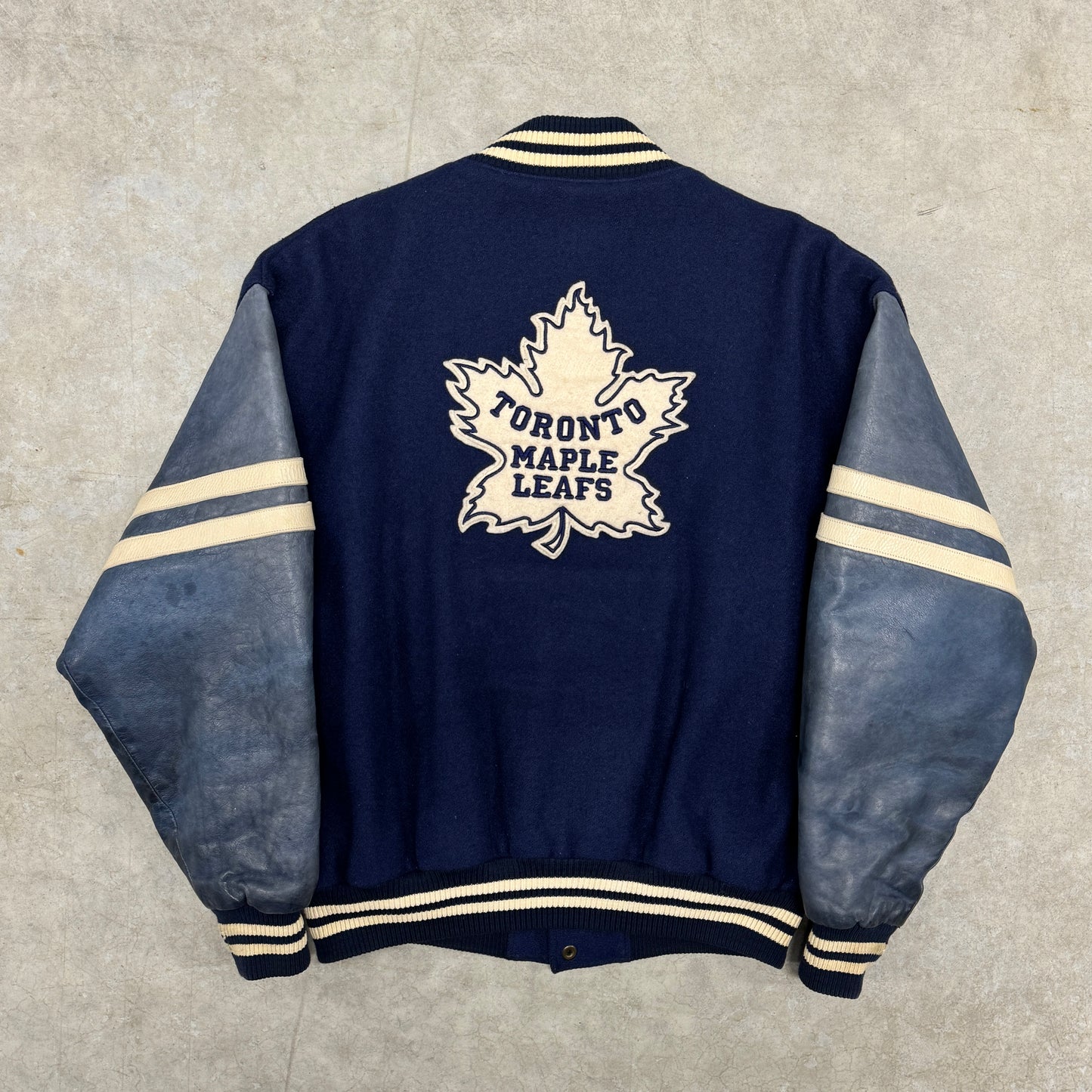 (L) Vintage Toronto Maple Leafs Roots Varsity Jacket