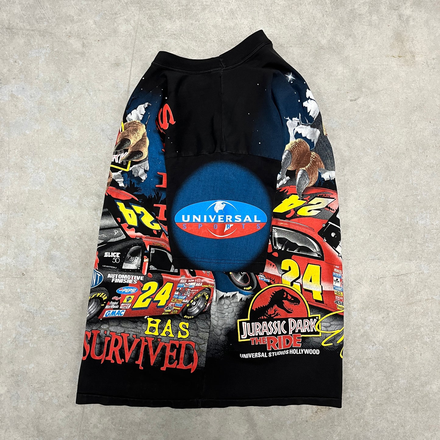 (L) Vintage Jurassic Park Nascar All Over Print Shirt