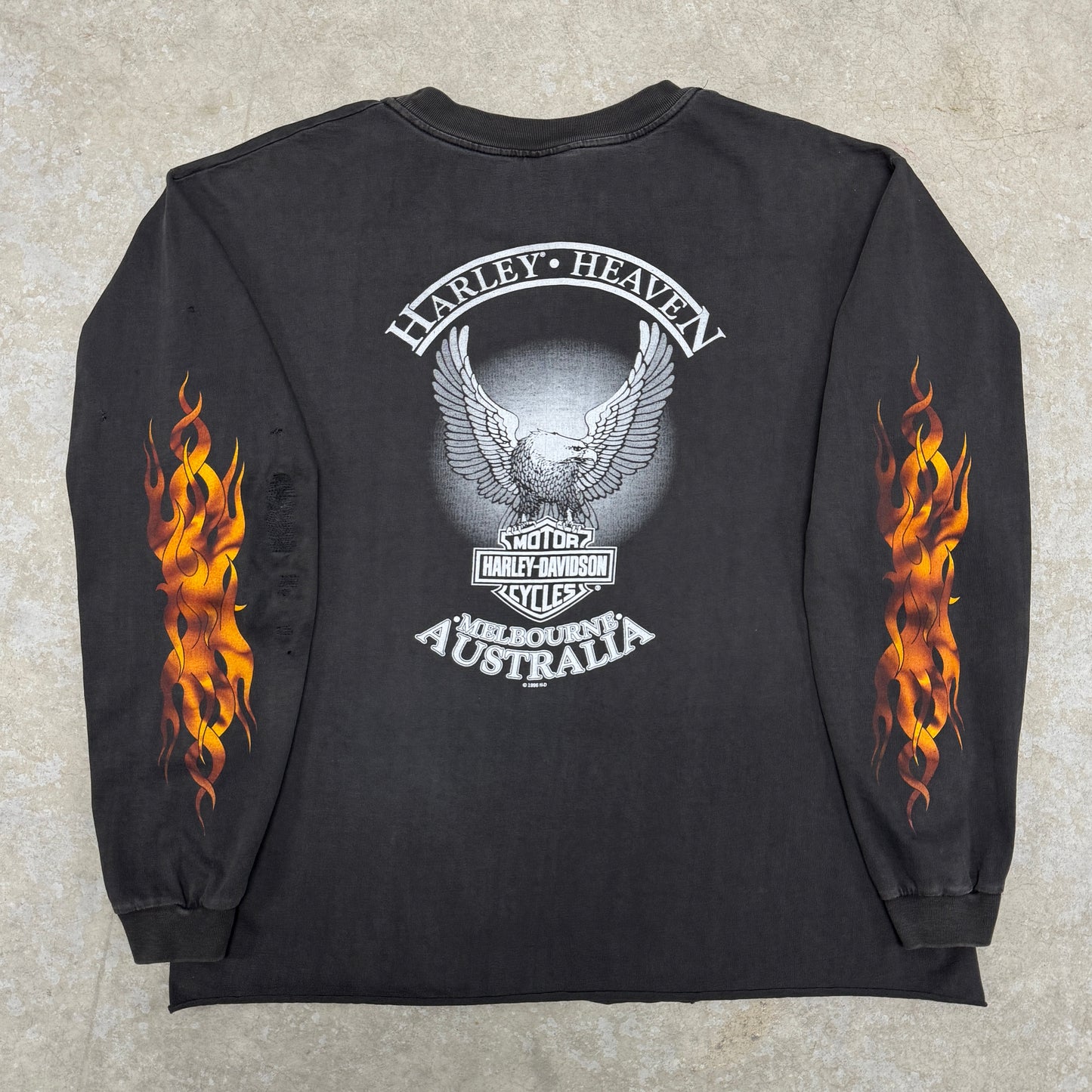 (L) 1999 Harley Davidson Flame Longsleeve Australia
