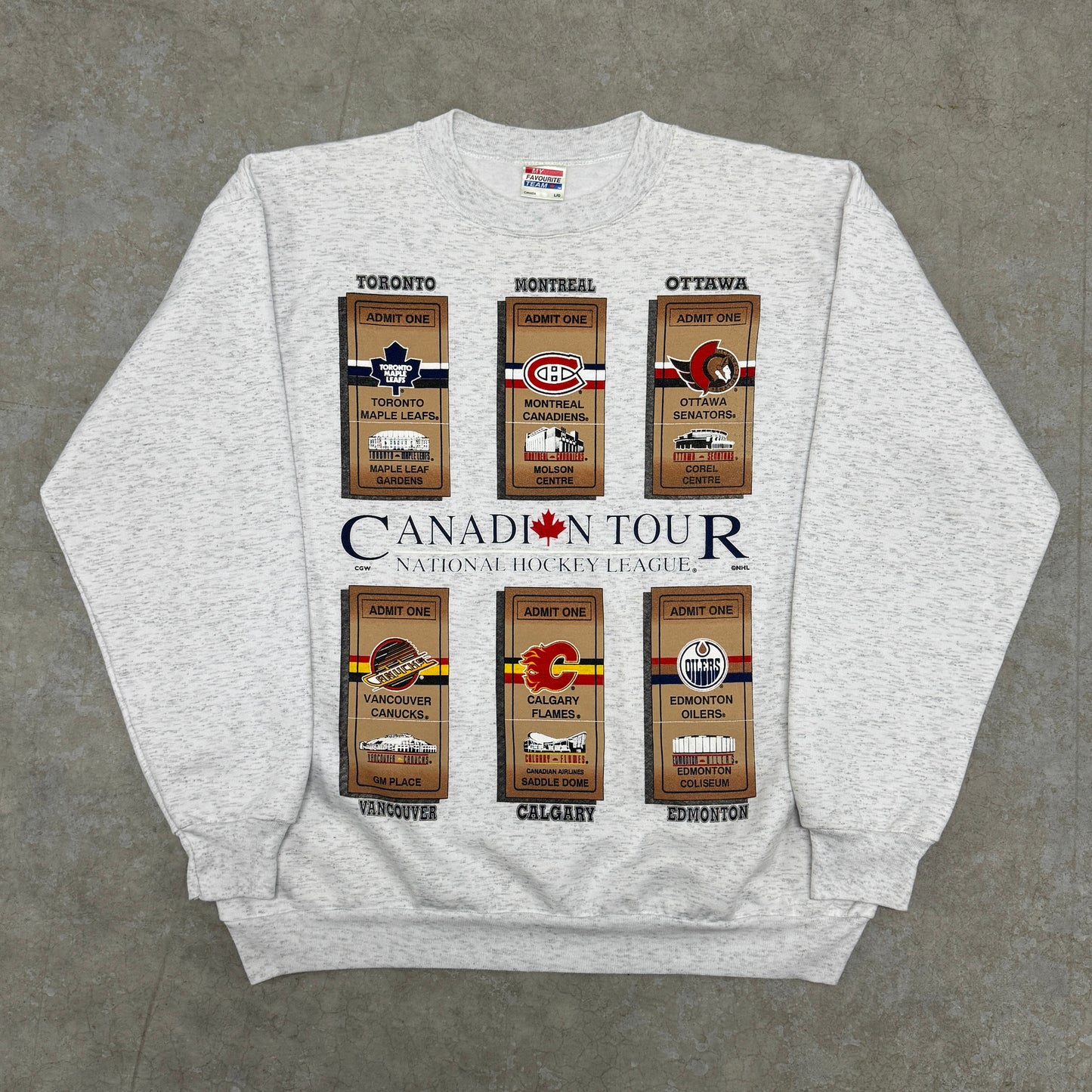 (L) Vintage Canadian Tour NHL Crewneck
