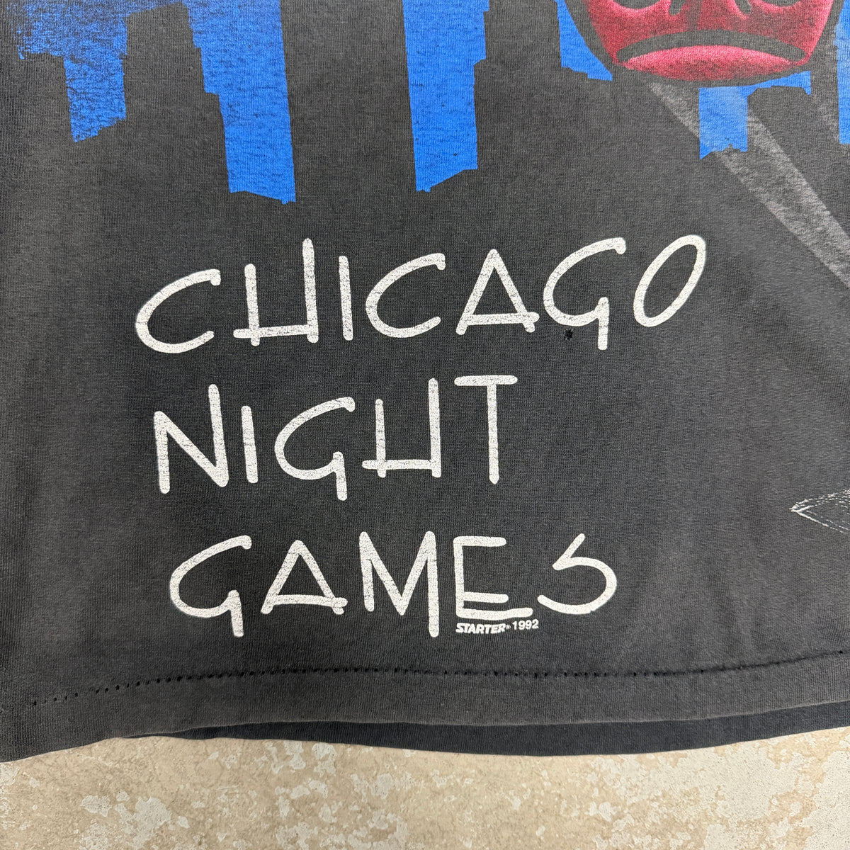 (M) 90s Chicago Bulls Night Games All Over Print Shirt