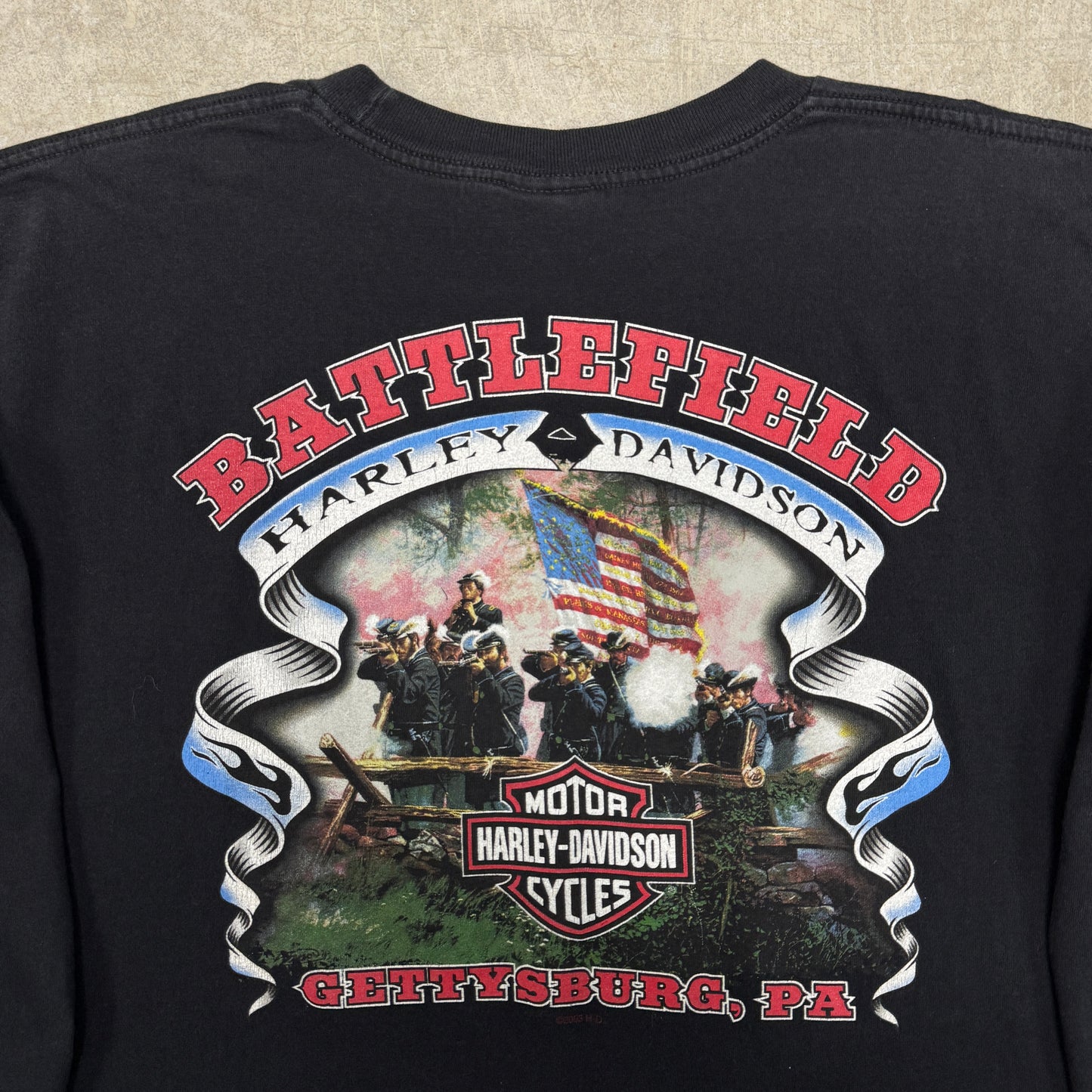 (2XL) Vintage Harley Davidson Flame Longsleeve