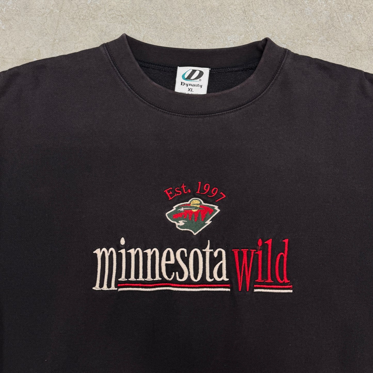 (XL) Vintage Minnesota Wild Faded Crewneck
