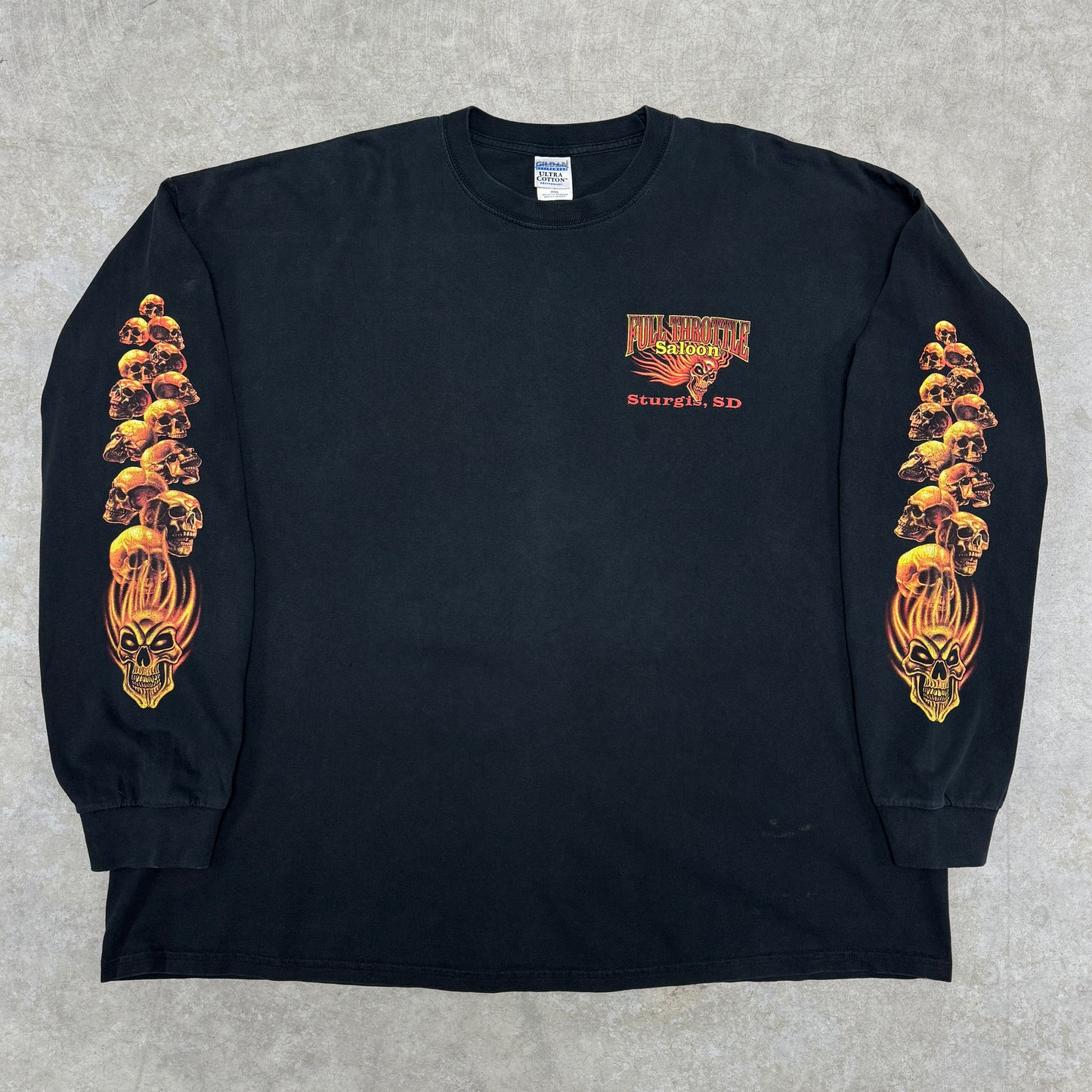 (3XL) 2006 Full Throttle Saloon Flame Skull Longsleeve