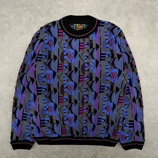 (L) 90s Steven Land Coogi Style Knit