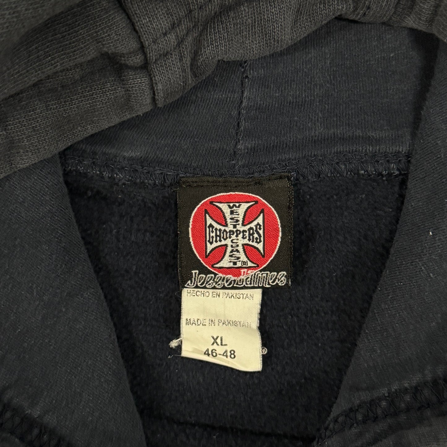 (XL) Vintage West Coast Choppers Hoodie Faded Blue