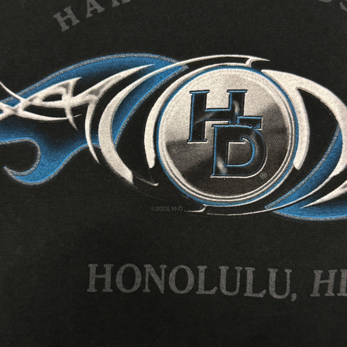 (L) Vintage Harley Davidson Blue Flame Longsleeve