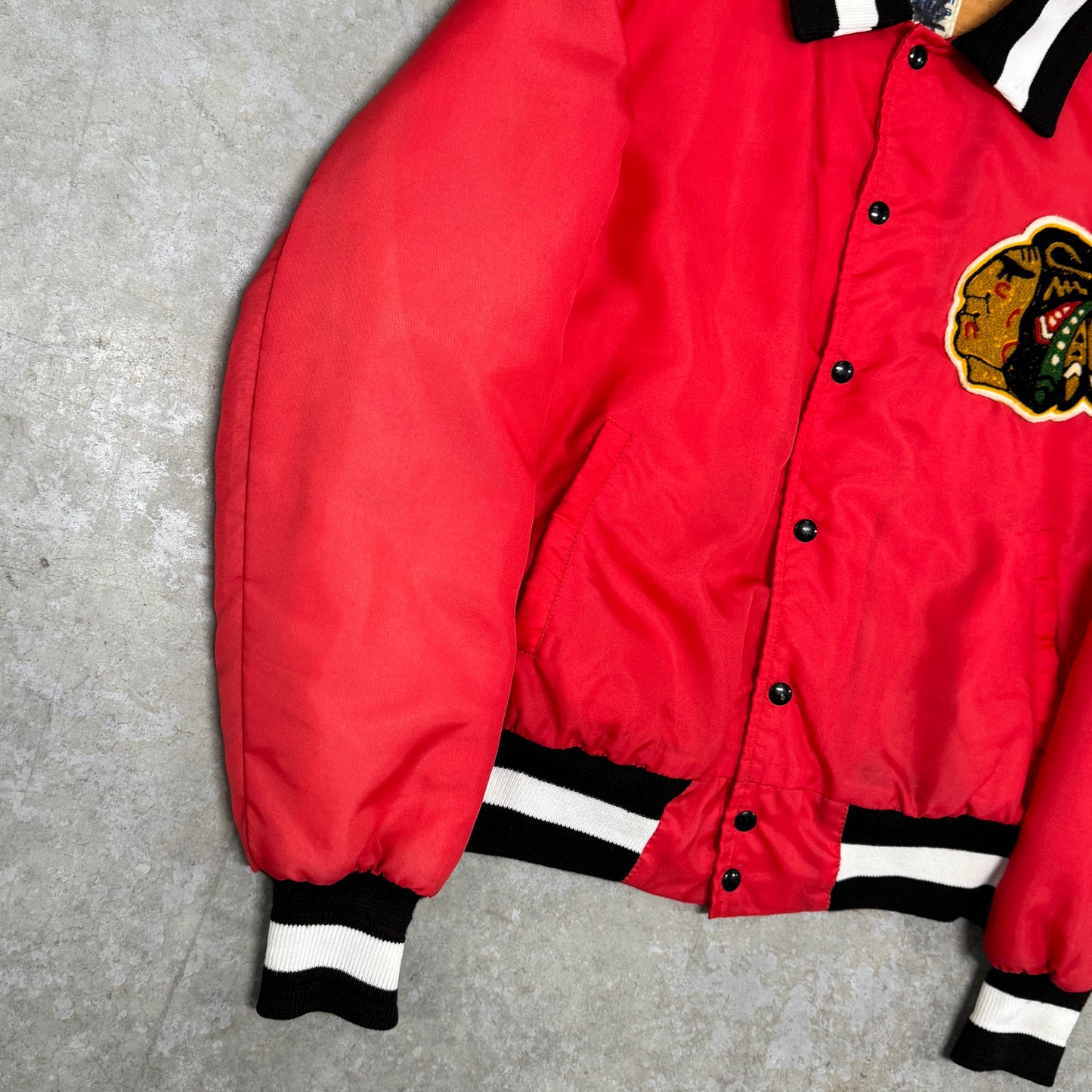 (M) Vintage Chicago Blackhawks Satin Jacket