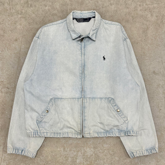 (XL) Vintage Polo Harrington Denim Jacket