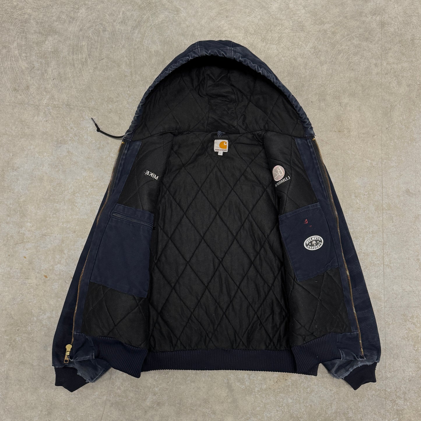(L) Faded & Distressed Carhartt Active Jacket Blue