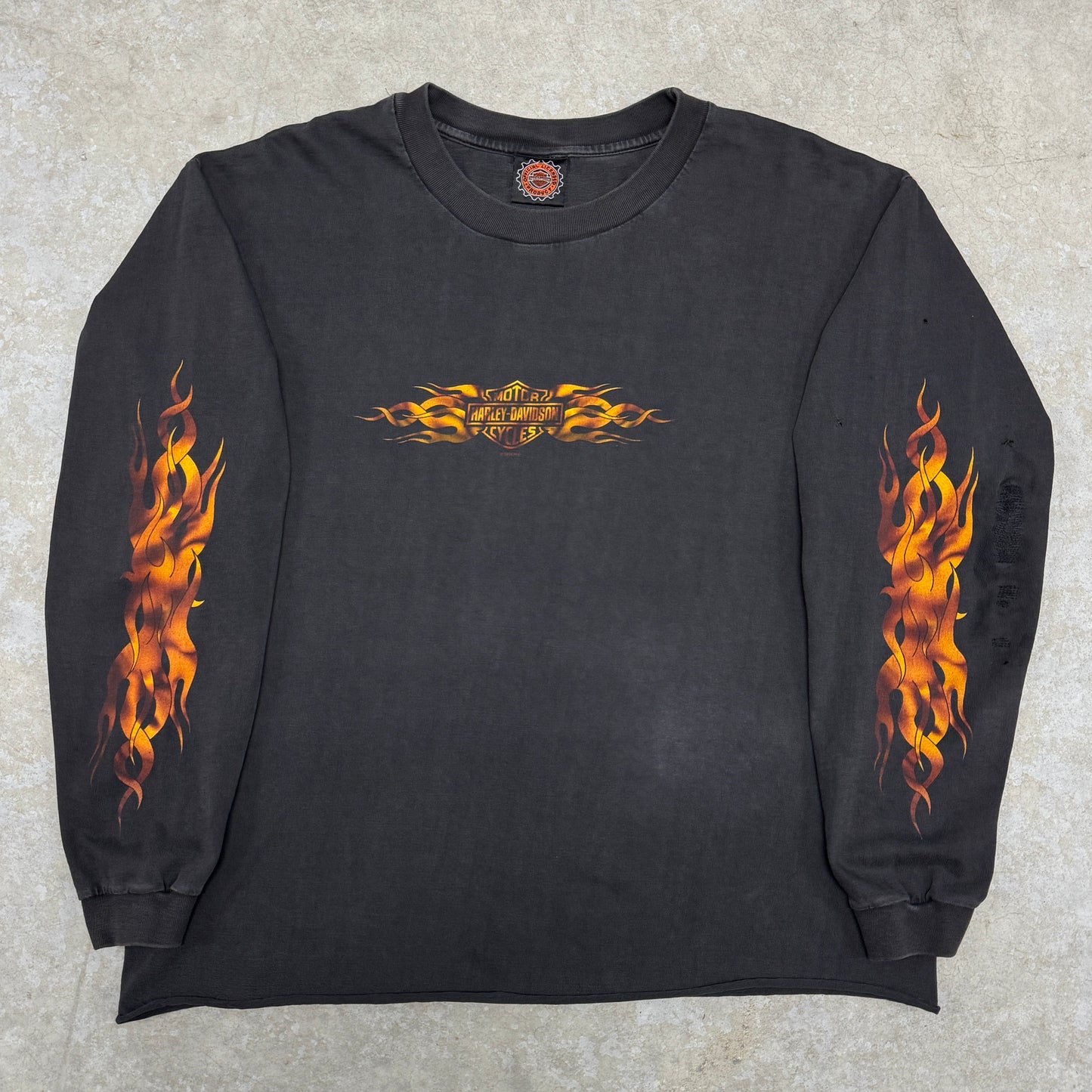 (L) 1999 Harley Davidson Flame Longsleeve Australia
