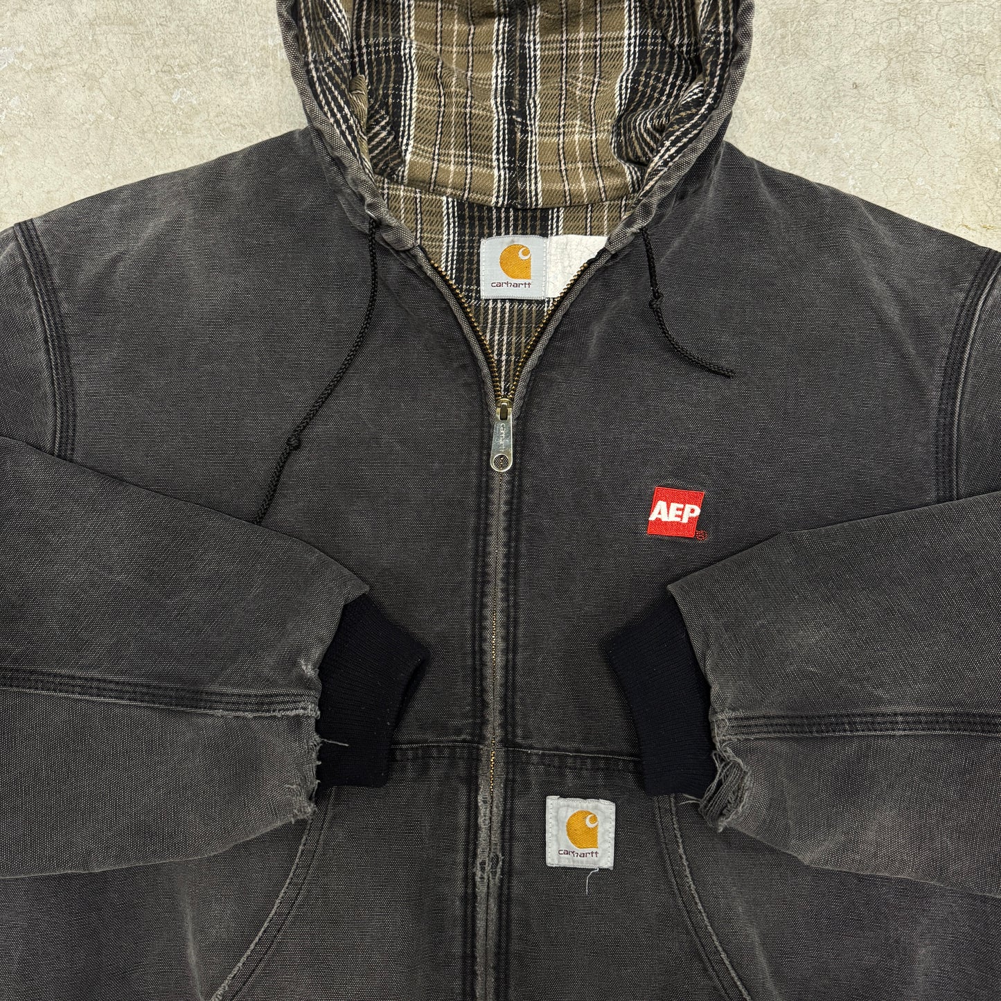 (XL) 90s Carhartt Active Jacket Faded Black J05 BLK