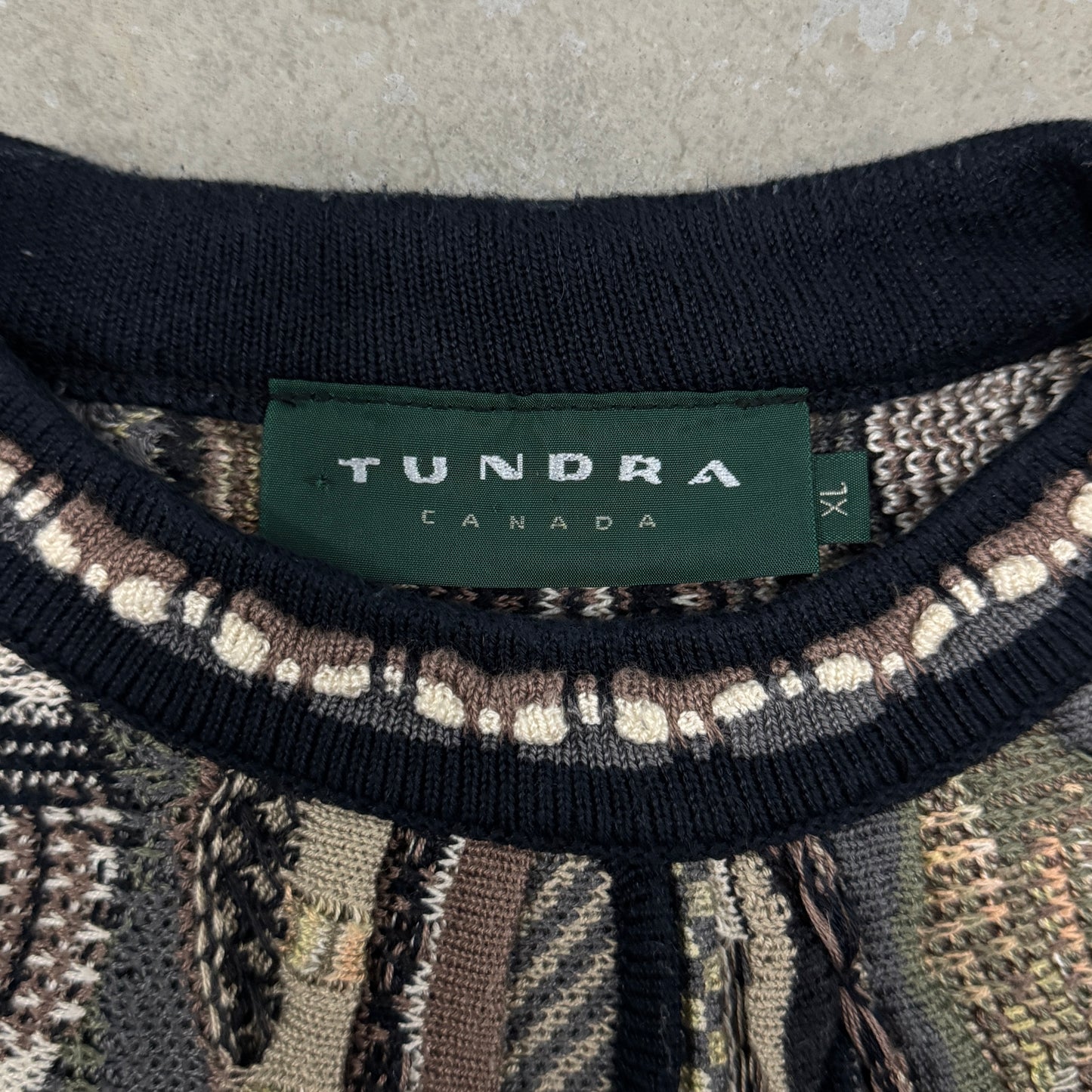 (XL) Vintage Tundra 3D Knit Heavyweight Sweater