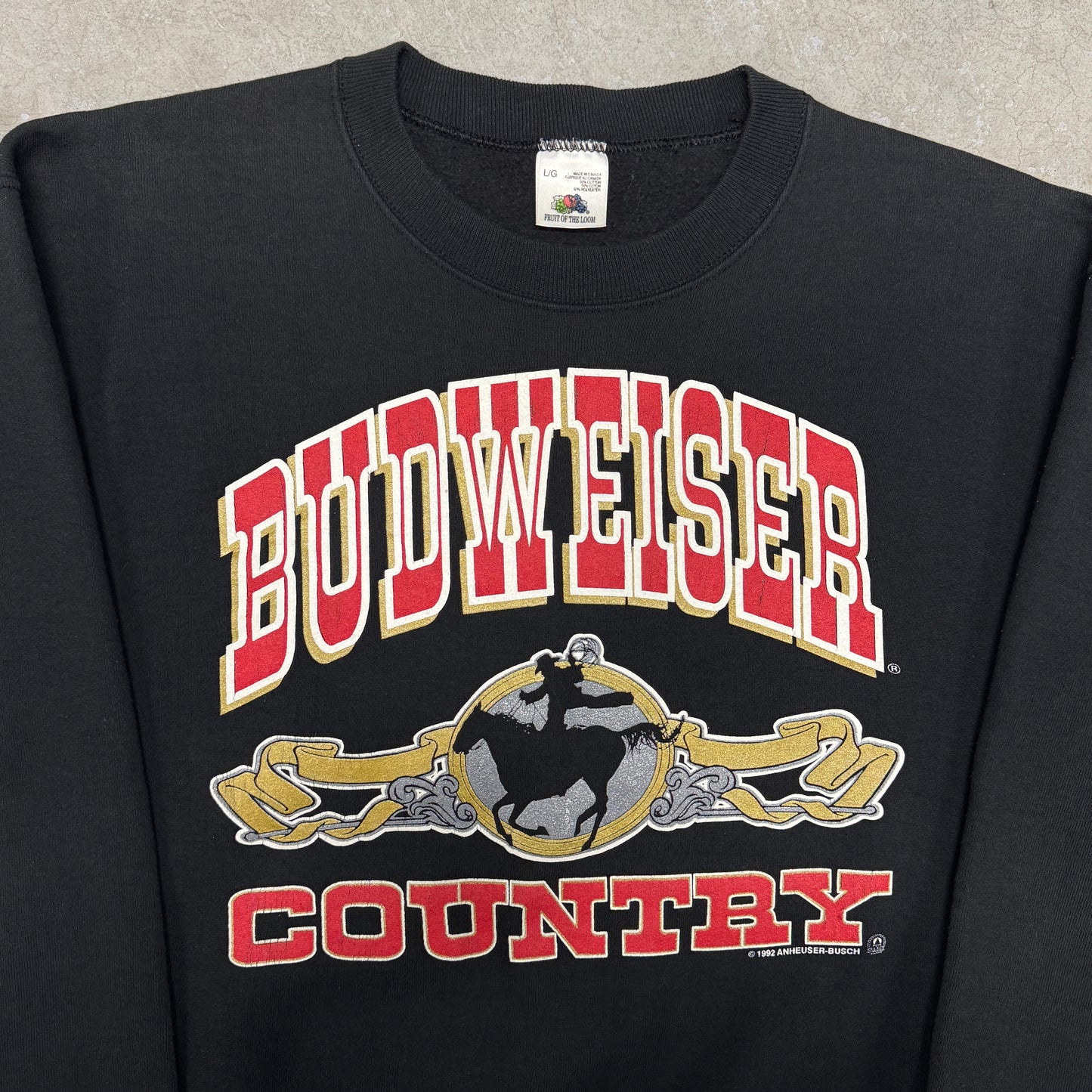 (L) 90s Budweiser Country Crewneck