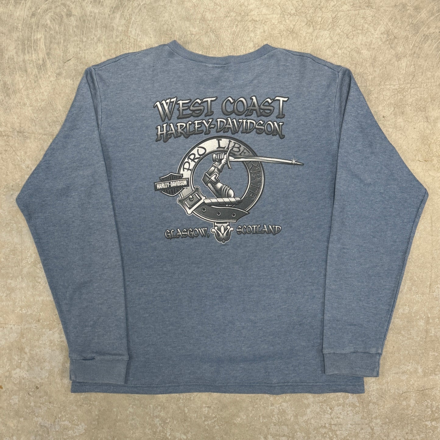 (L) 90s Harley Thermal Henley