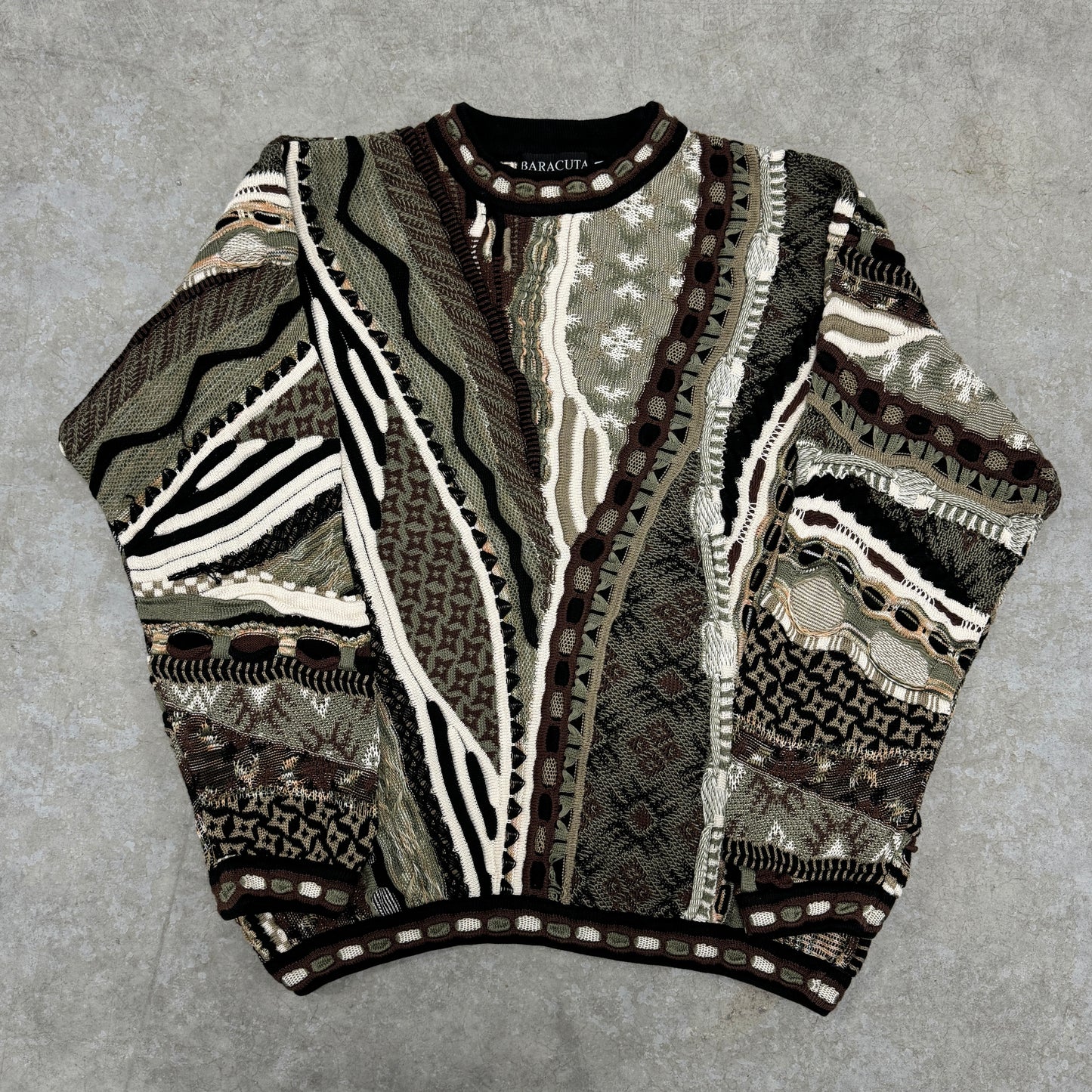 (L) Vintage Tundra Baracuta 3D Knit Sweater