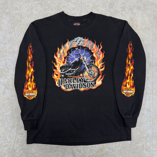 (L) Vintage Harley Davidson Flame Longsleeve