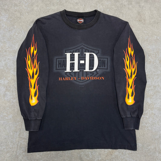 (M/L) 2000 Harley Davidson Flame Longsleeve