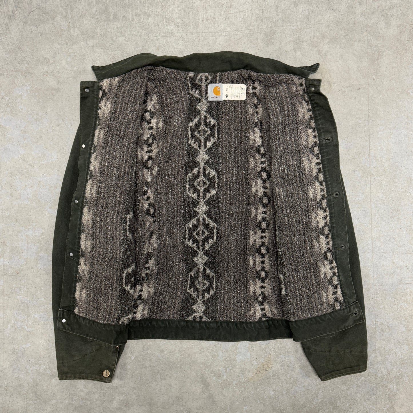 (XL) 90s Carhartt Chore Detroit Aztec Jacket