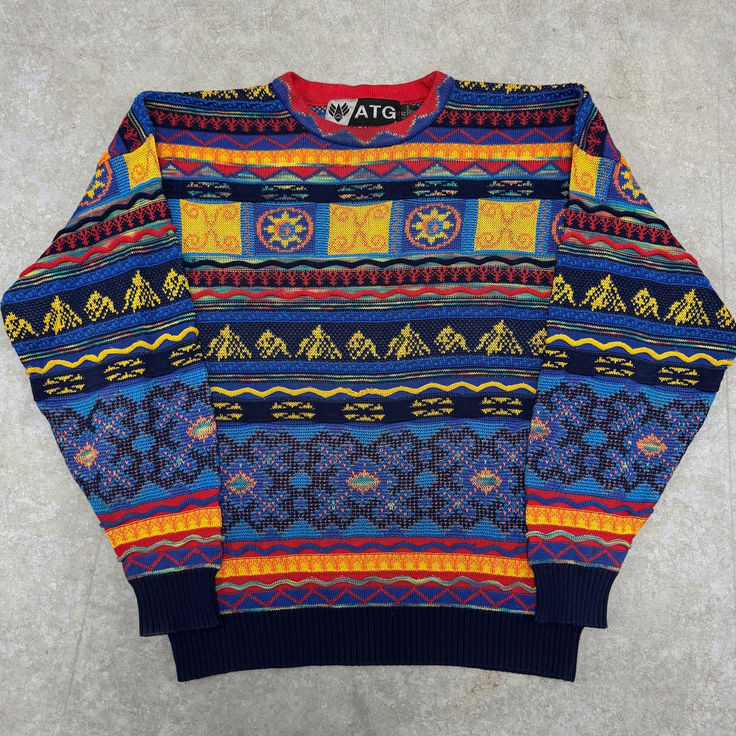 (L) Vintage ATG 3D Knit Sweater