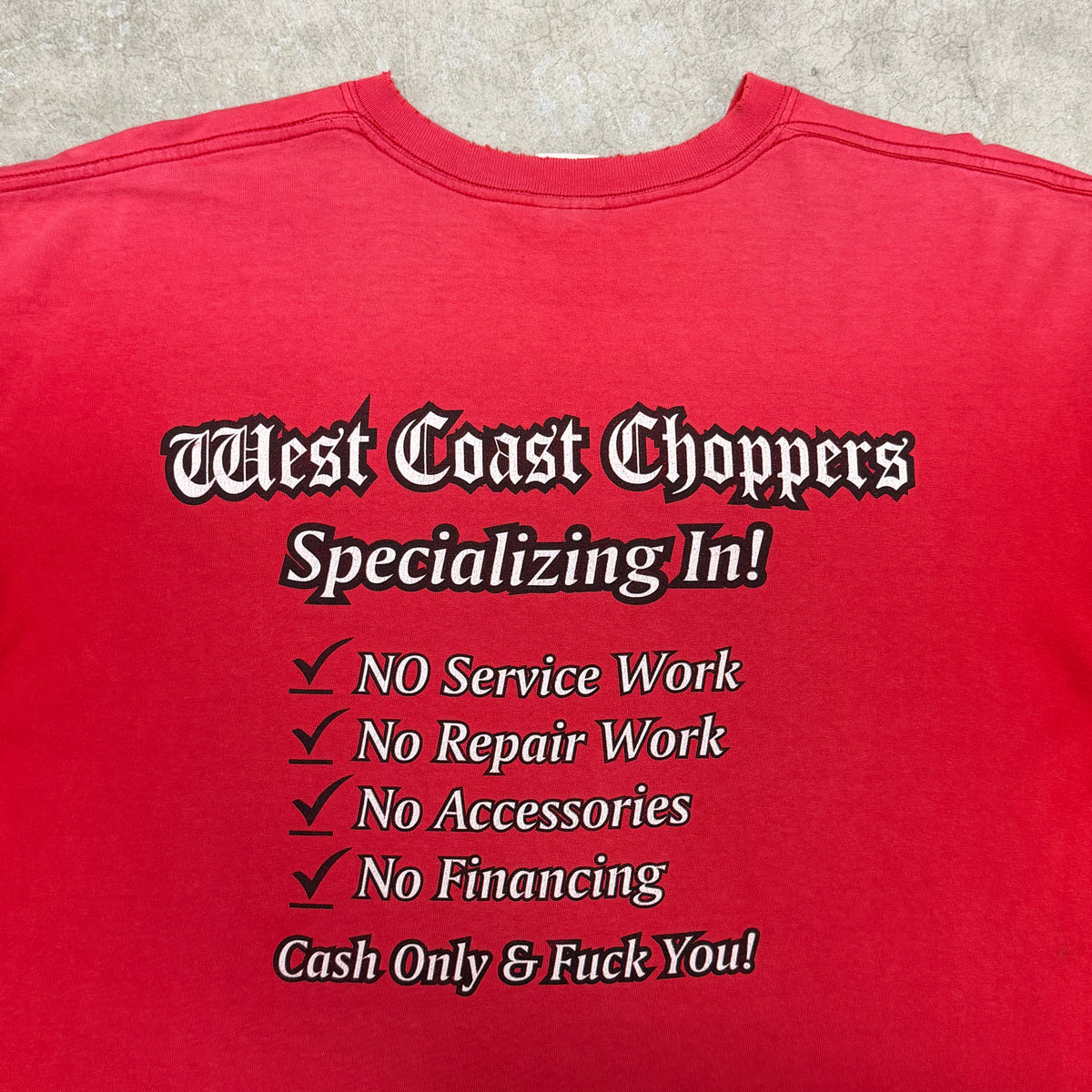 (XL) Vintage West Coast Choppers Shirt Faded Red