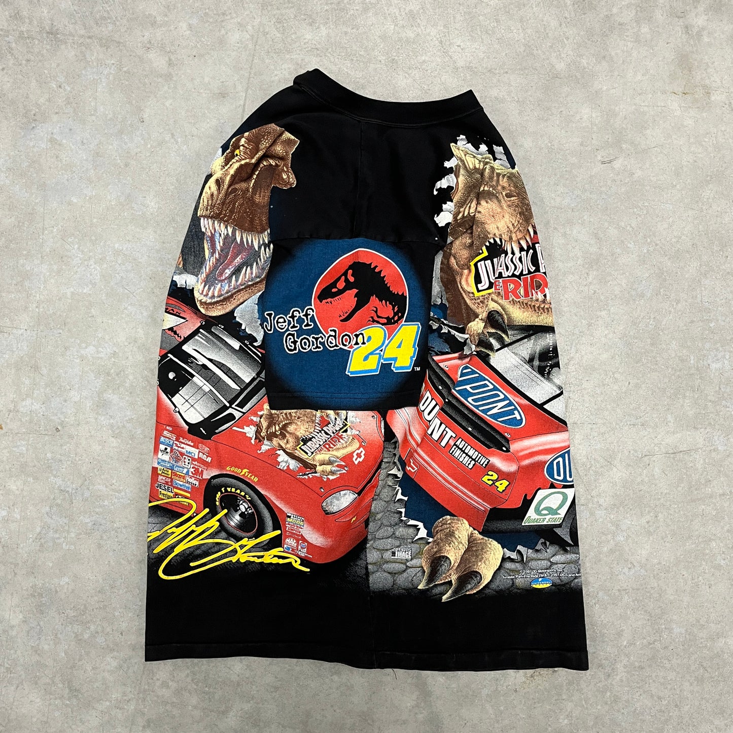 (L) Vintage Jurassic Park Nascar All Over Print Shirt