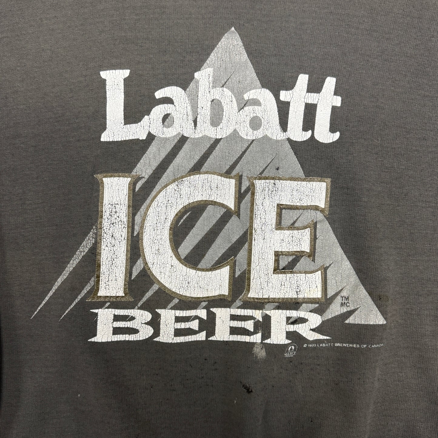 (L) 90s Labatt ICE Beer Crewneck Faded Distressed