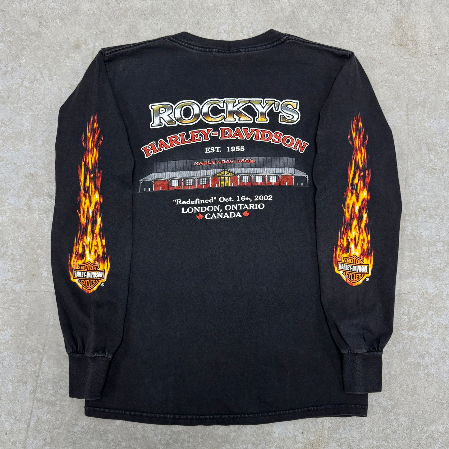 (S) 2002 Harley Davidson Flame Longsleeve