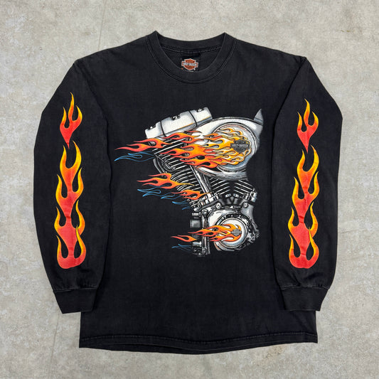 (M) Vintage Harley Flame LongSleeve Shirt